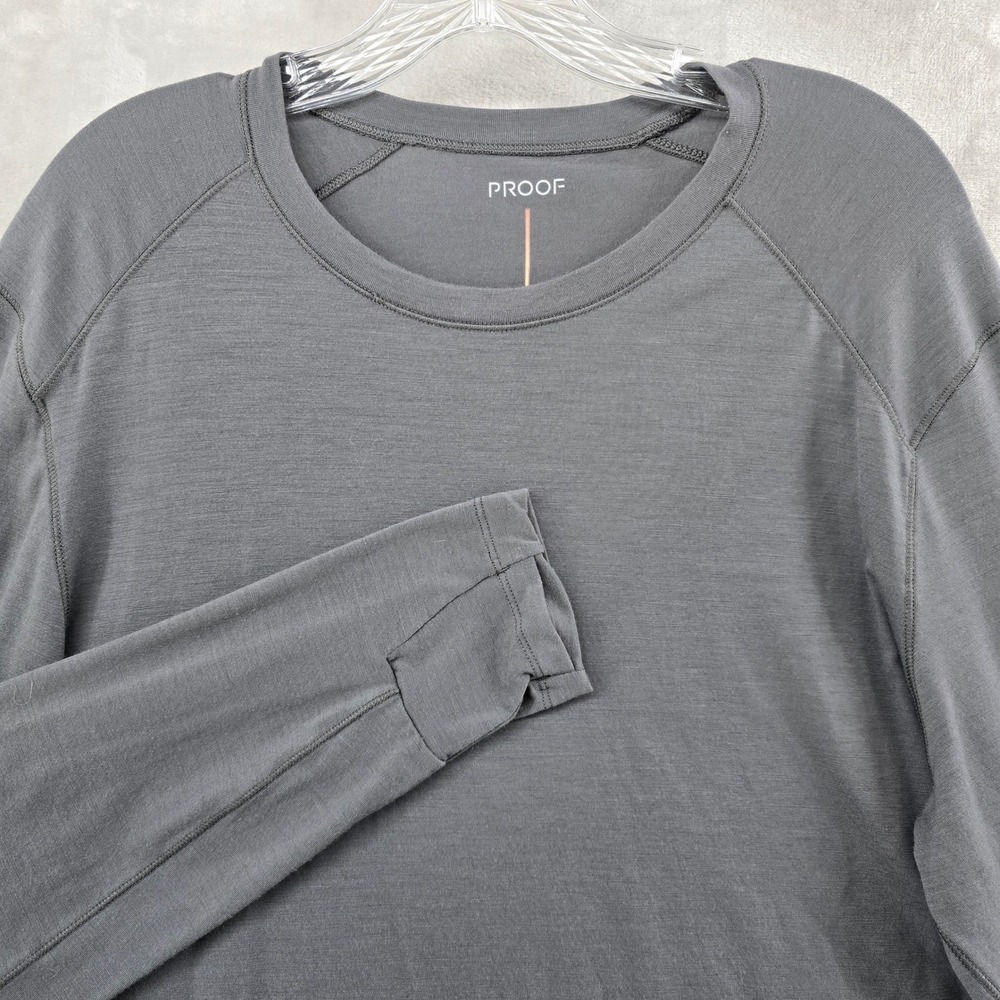 Proof 72-Hour Merino Tee Mens XL Gray Long Sleeve Crewneck Base Layer Huckberry